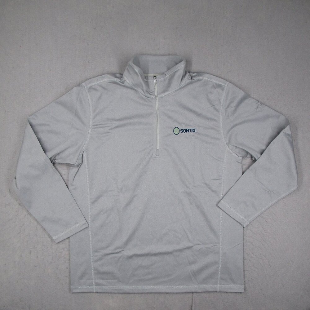 North Face Sweater Mens XL Gray 1/4 Zip Long Sleeve Pullover Logo